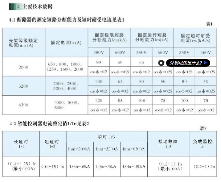 广州白云智能型框架万能断路器BYEW1T-2000 M 800A 