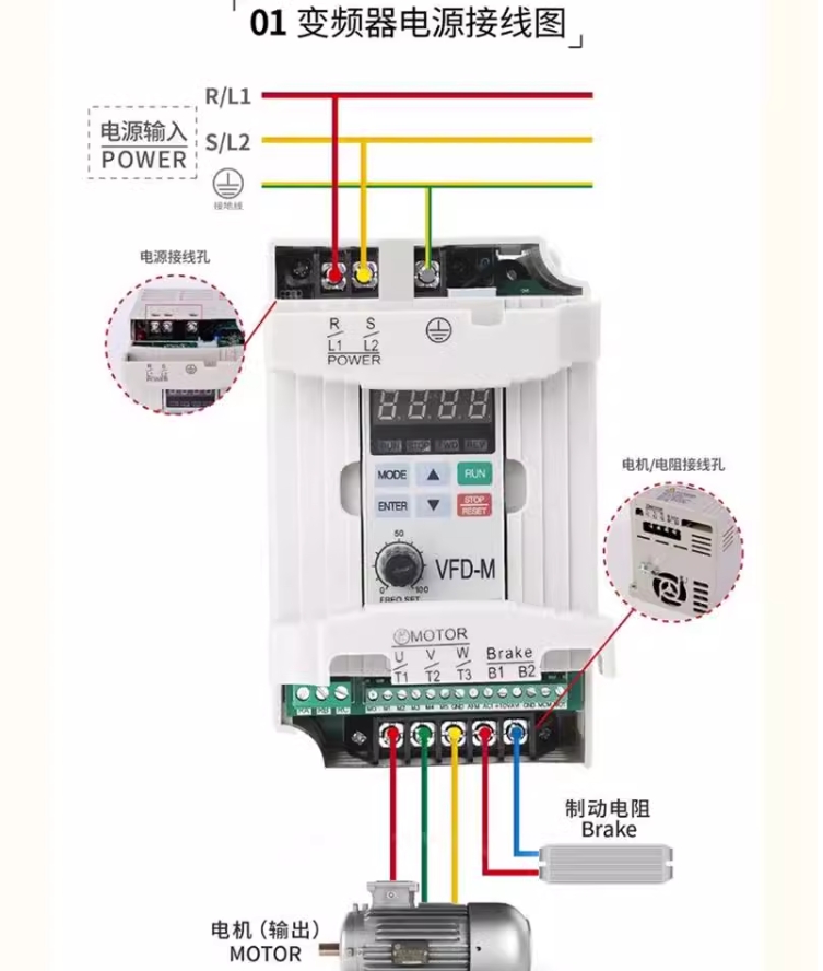 台达变频器VFD-M系列VFD022M43B 2.2KW (三相380V-460V)