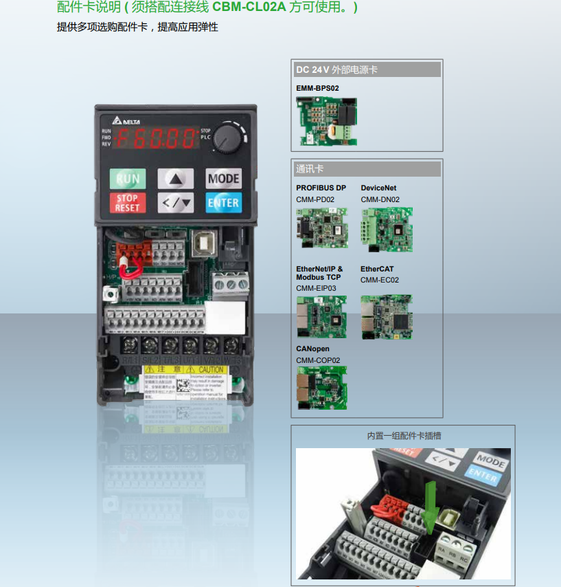 台达变频器MS300系列VFD4A2MS43ANSAA (1.5KW三相380V)