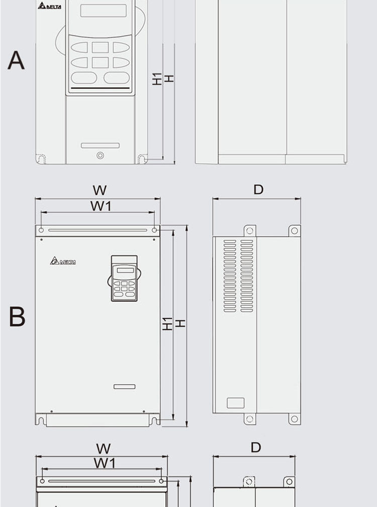 台达重载矢量变频器VFD-B系列VFD022B43B 2.2kW/460V