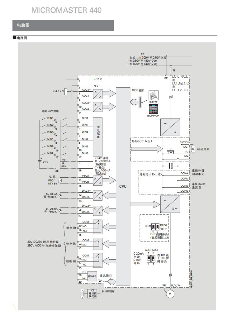 SIEMENS/西门子 MM440系列通用型矢量控制变频器 6SE6440-2UE31-1CA1 功率11kW