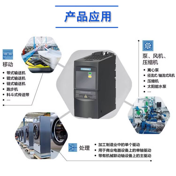 SIEMENS/西门子 三相变频器MM420系列 6SE6420-2UD22-2BA1（功率2.2kW 电压380V-480V）