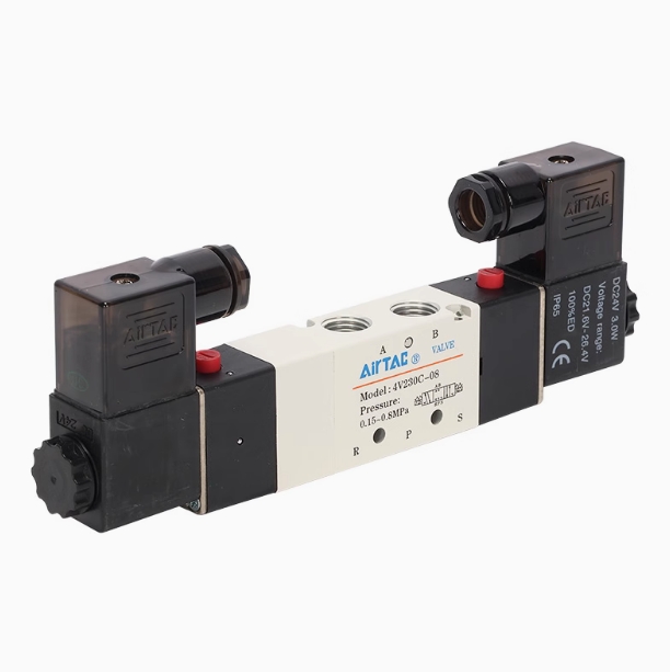 亚德客中封阀4V430C-15电压DC24V电磁阀 