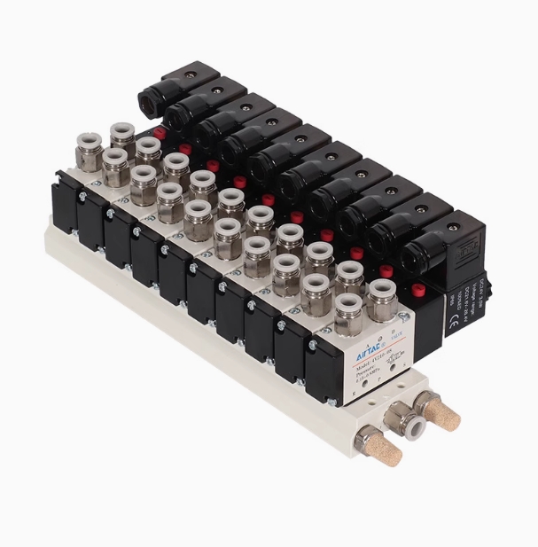 亚德客16位阀组电磁阀4V210-08A AC220V 