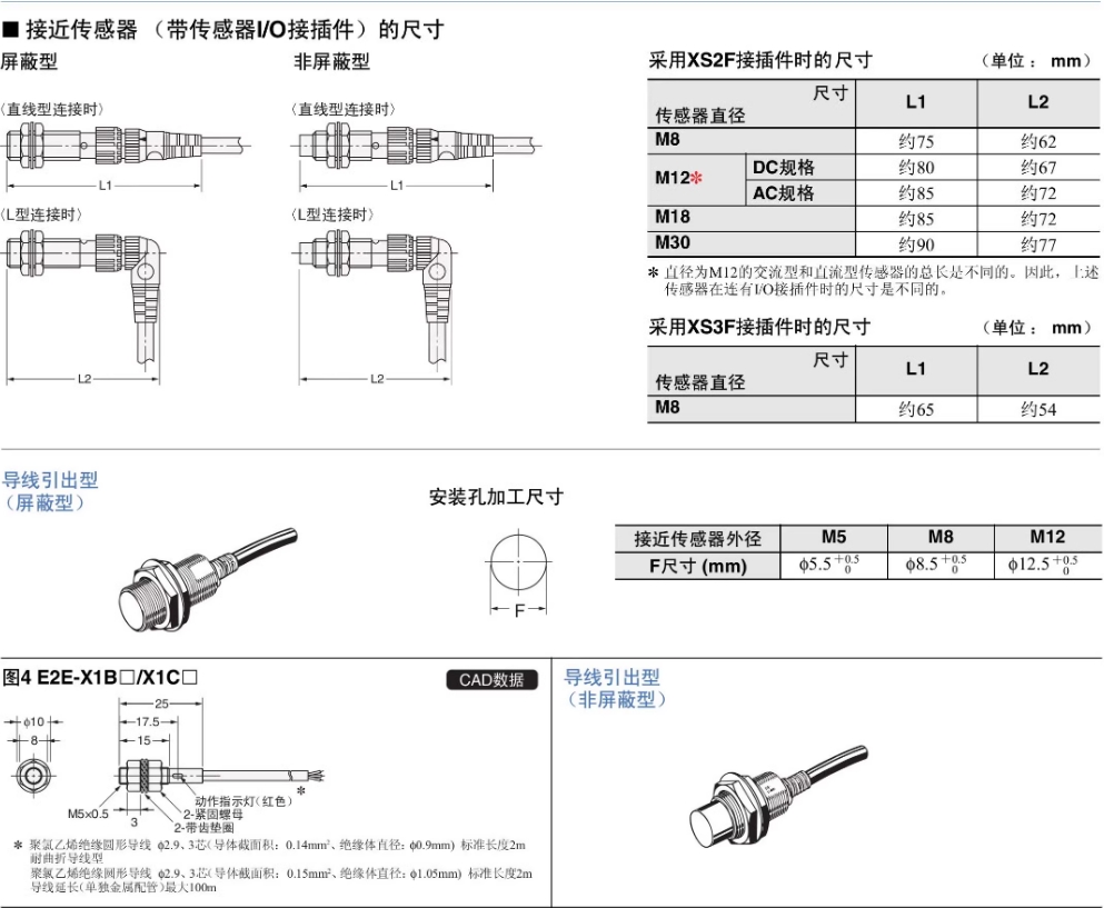 欧姆龙接近开关传感器E2E-X5E1-Z（直径18MM）