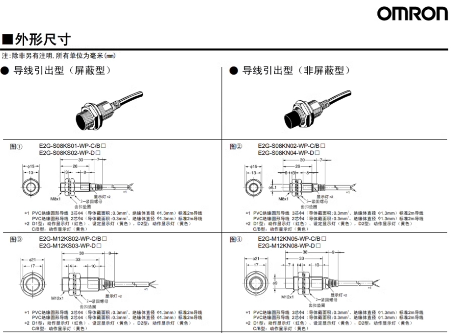 欧姆龙接近开关E2B-M18LS08-WZ-B1（PNP长螺纹）